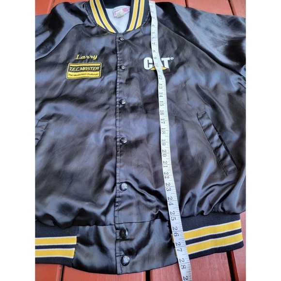 Vintage 80’s Caterpillar CAT Machinery Satin Varsity Bomber Jacket Size XL - Picture 9 of 10